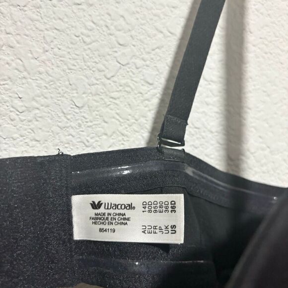 NWOT Wacoal T-Shirt Bra 36D Black Removable Straps Underwired Lightly Lined - Picture 6 of 7